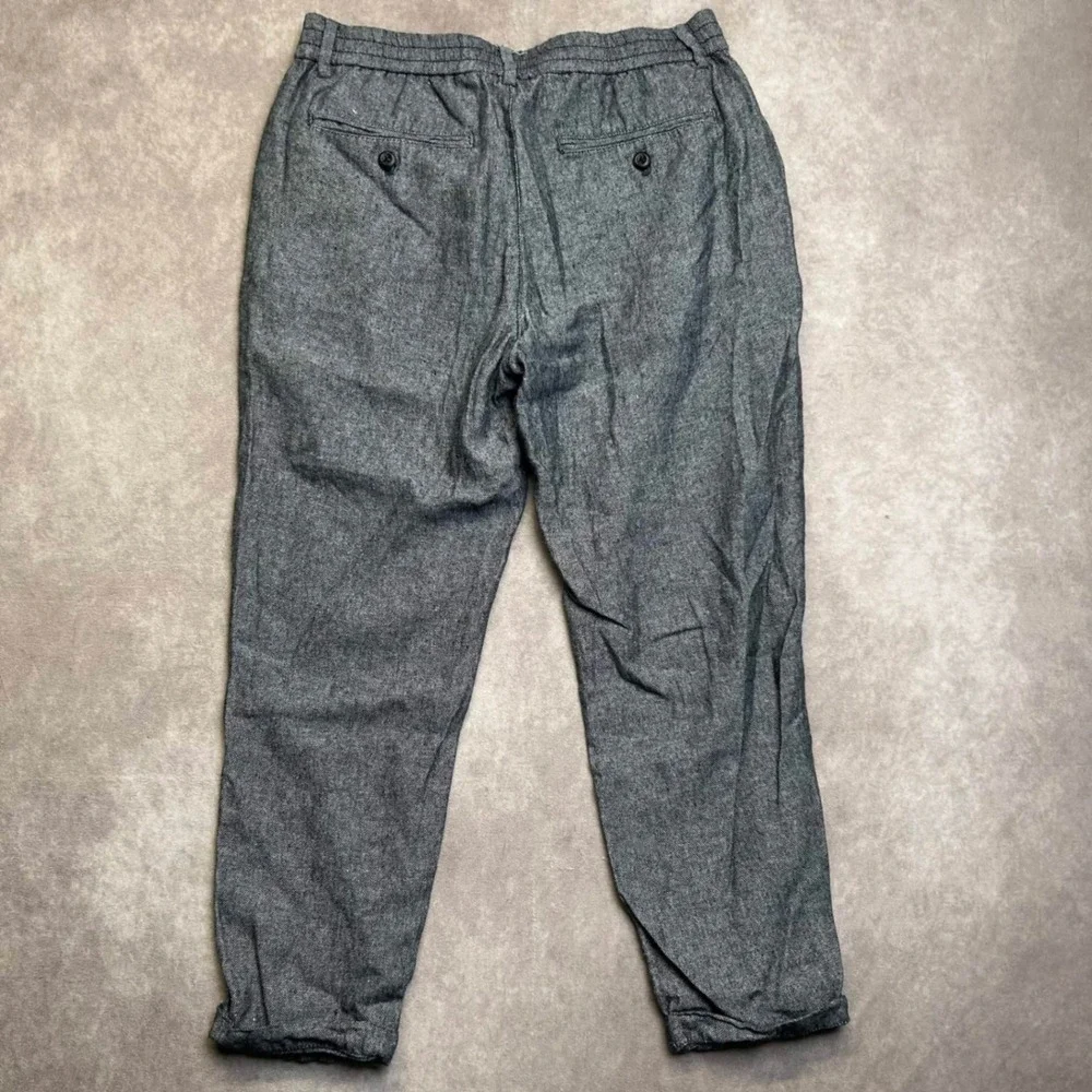 Banana Republic Athletic Fit Gray Linen Cotton Blend Pants Mens 30x30 Tapered